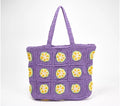 Embellished & Crocheted Zip Top Tote