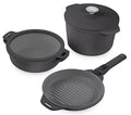 3-Pc SmartStore Cast Aluminum Cookware Set w/ 2 Lids & Handle